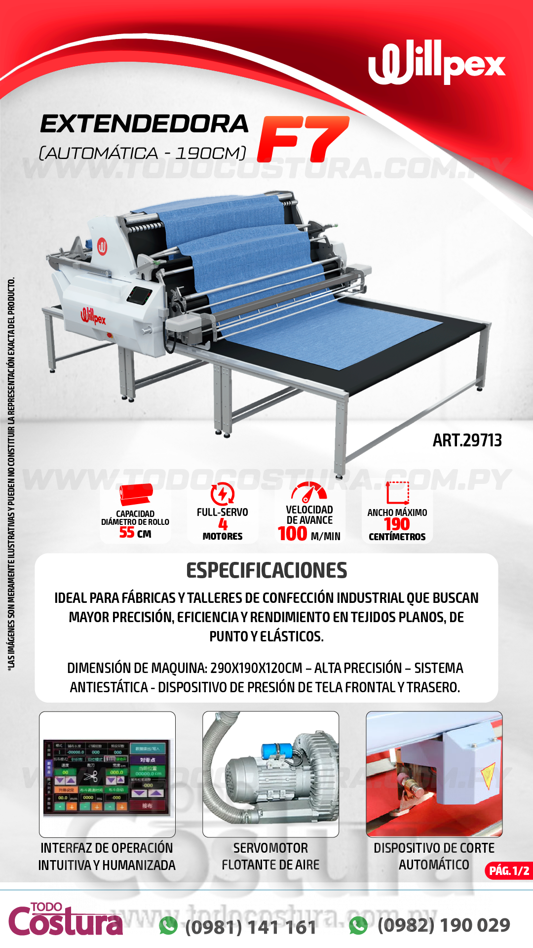 EXTENDEDORA (AUTOMATICA - 190CM) WILLPEX F7